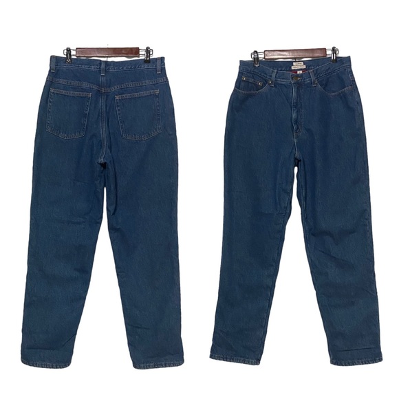 VTG LL Bean Flannel Lined Jeans Blue - Picture 4 of 14